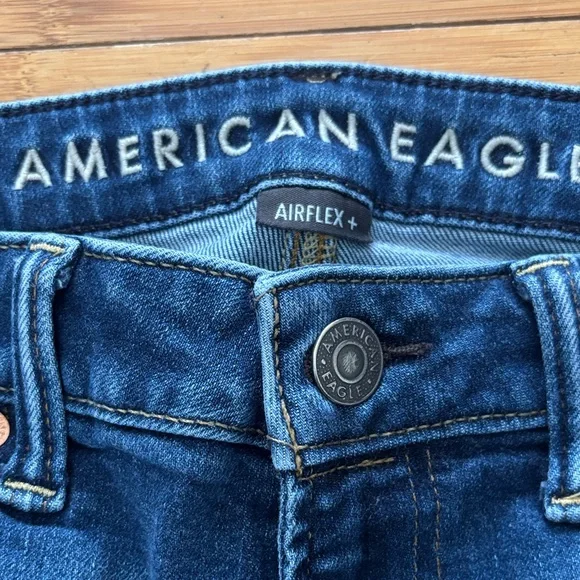 American Eagle Outfitters Men's Dark Blue Slim Straight Jeans 32x32 Airflex+ - Picture 4 of 7